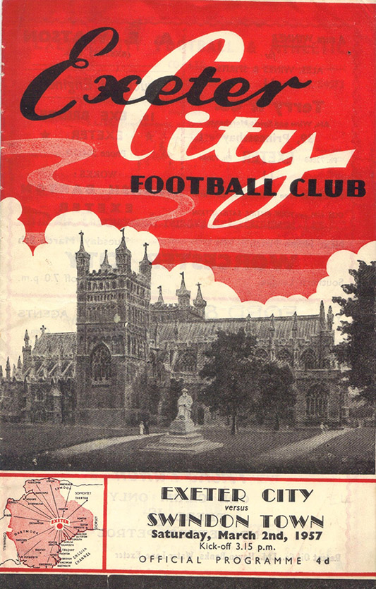 <b>Saturday, March 2, 1957</b><br />vs. Exeter City (Away)